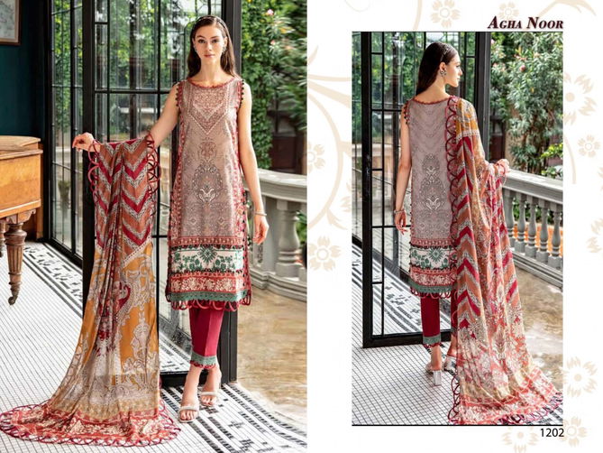 Agha Noor Vol 12 Printed Lawn Cotton Pakistani Dress Material Wholesale Online
